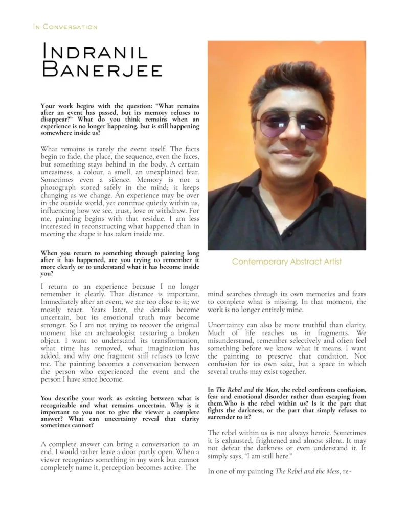 indranil banerjee artist featured in art in magazine