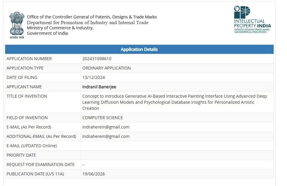 patent by Indranil Banerjee